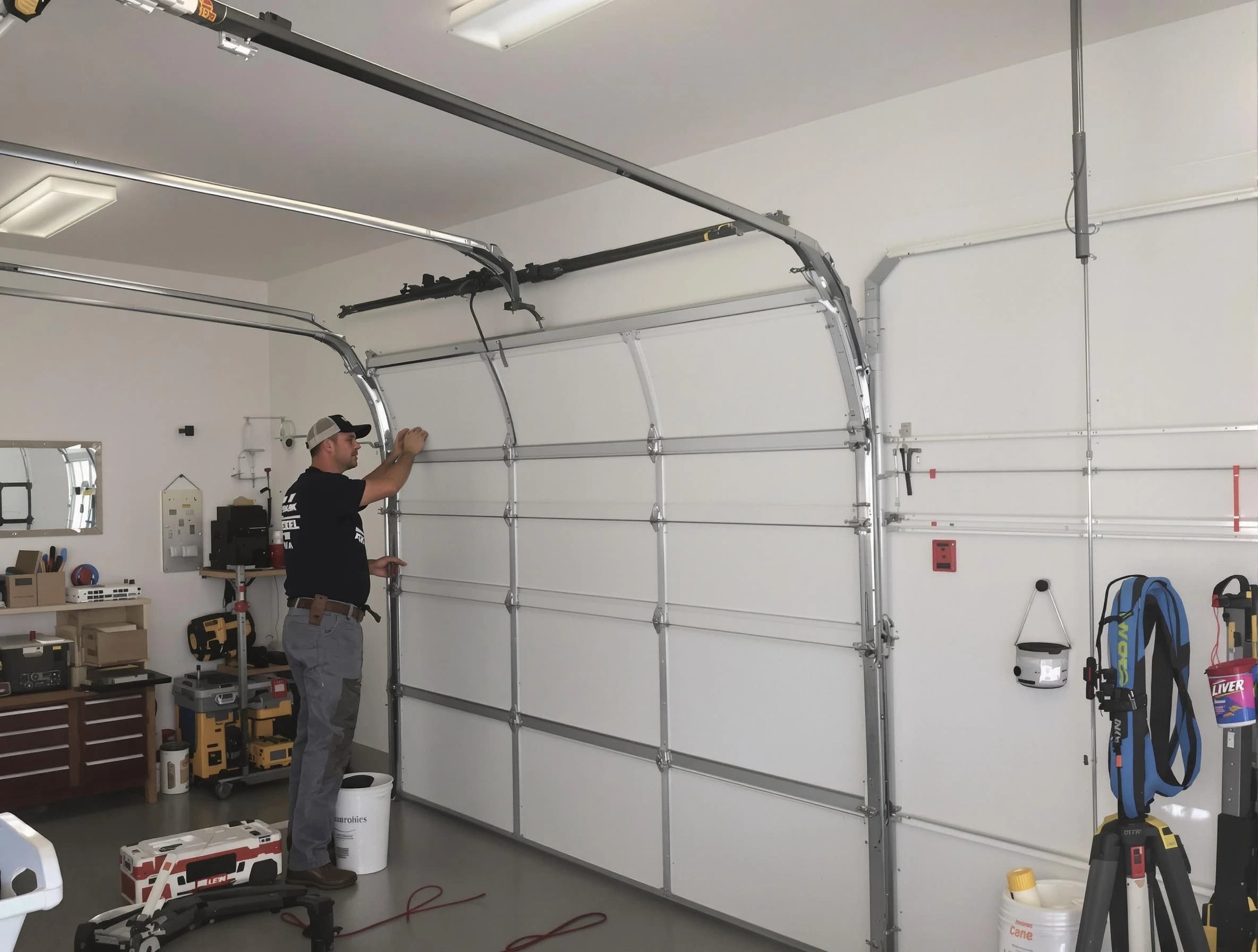 Douglasville Garage Door Repair team installing new garage door in Douglasville