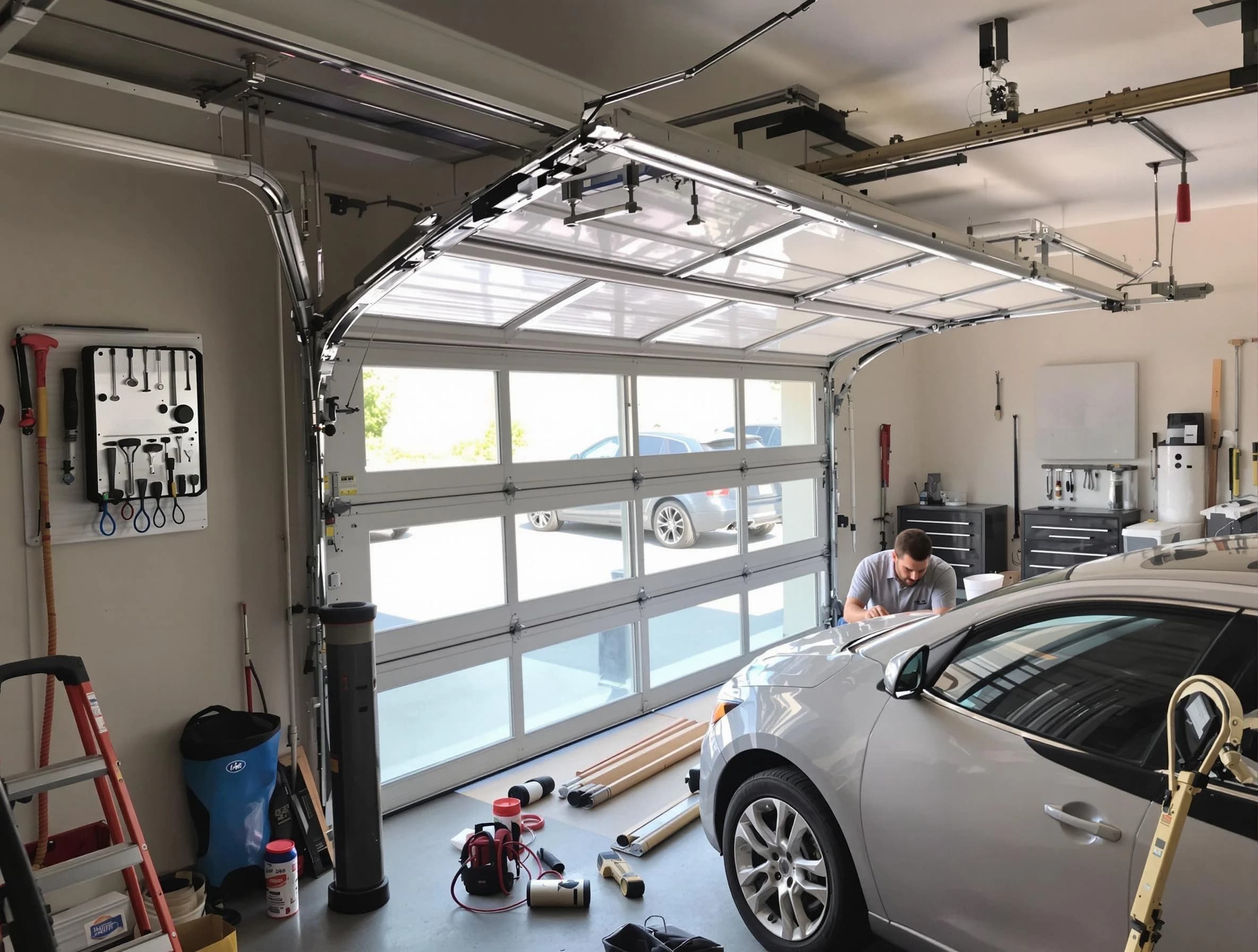 Garage door noise reduction service by Douglasville Garage Door Repair in Douglasville