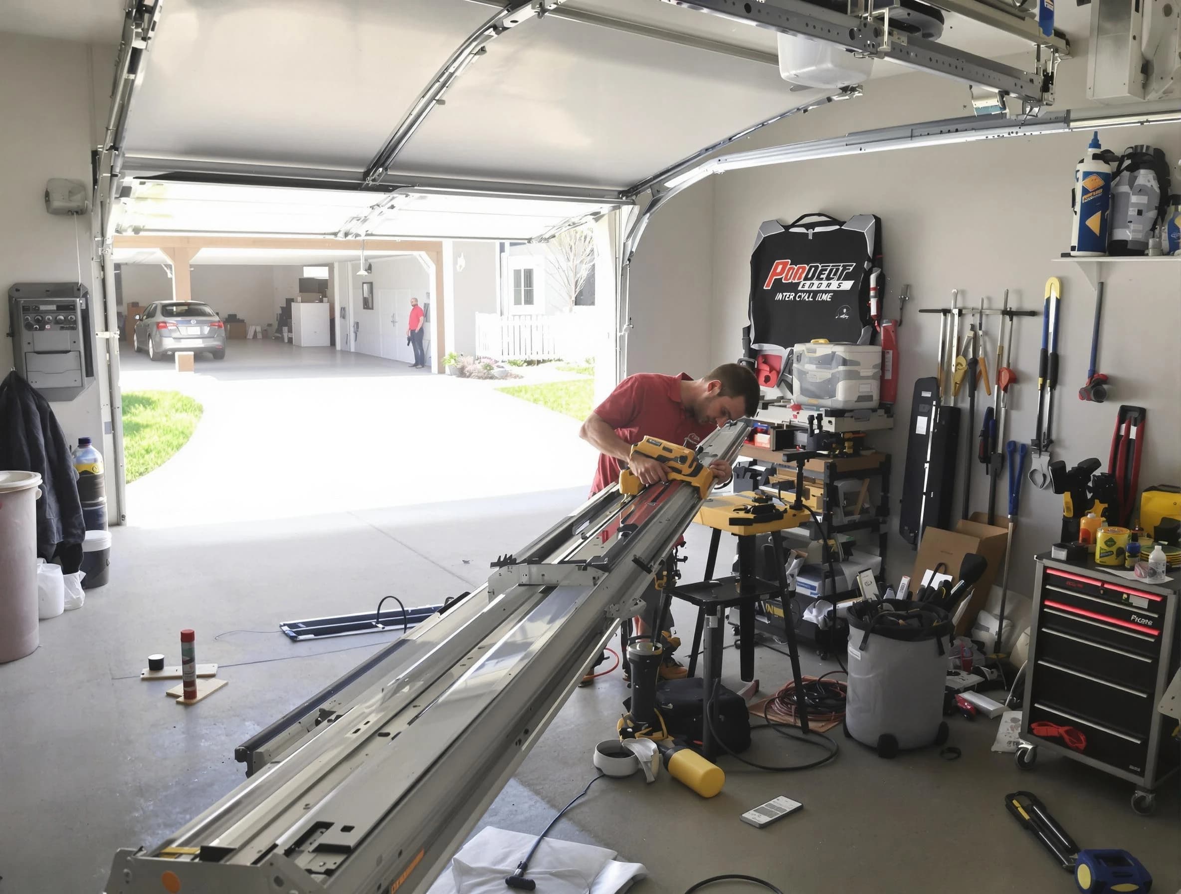 Douglasville Garage Door Repair expert performing track repair in Douglasville