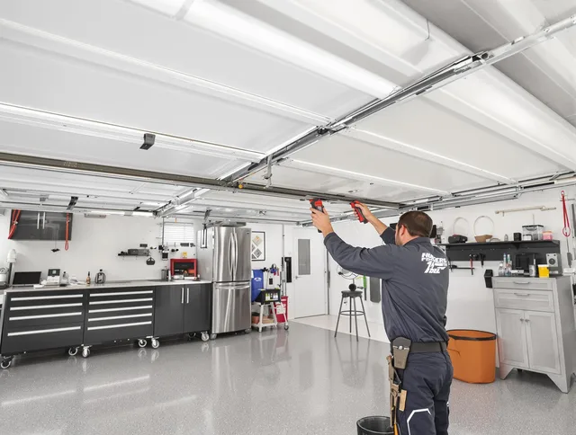Overhead garage door repair service by Douglasville Garage Door Repair in Douglasville